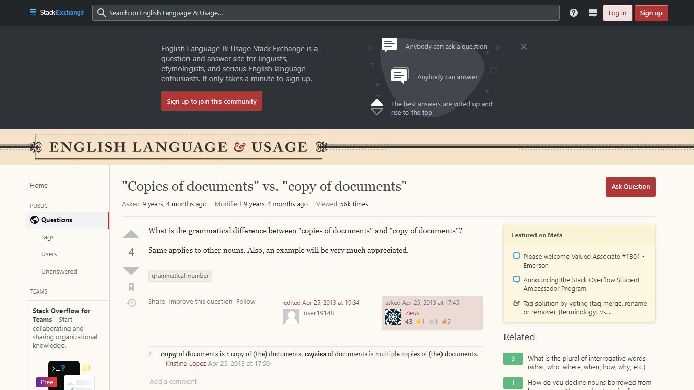 grammatical number - "Copies of documents" vs. "copy of documents ...
